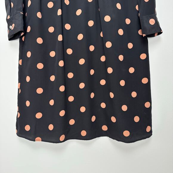 ASO Mandy Moore Tory Burch Printed Ruffle Bow Neck Polka Dot Silk Dress | SZ 4 - Picture 8 of 16